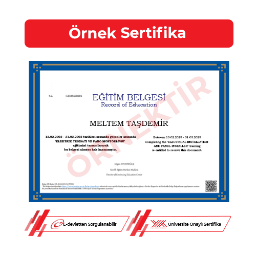 Elektrik Tesisatı ve Pano Montörlüğü Ustalık Sertifikası