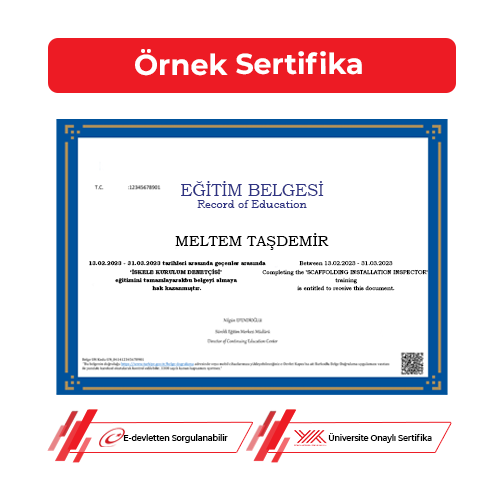 İskele Kurulum Supervisor Sertifikası