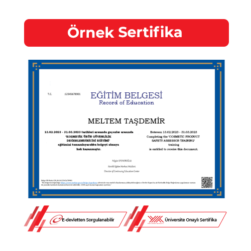 Kozmetik Ürün Güvenlilik Değerlendiricisi Sertifikası